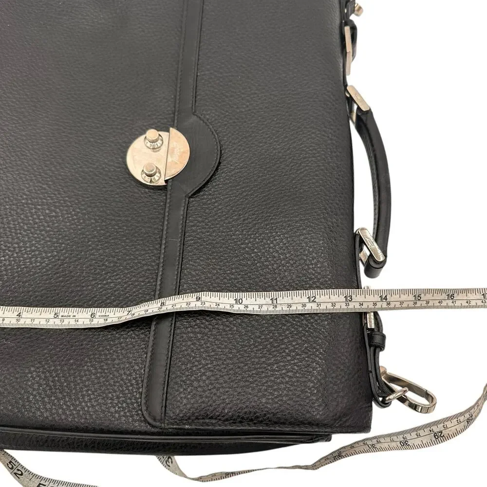Brioni Men's Black Grained Leather Locked Combo Briefcase